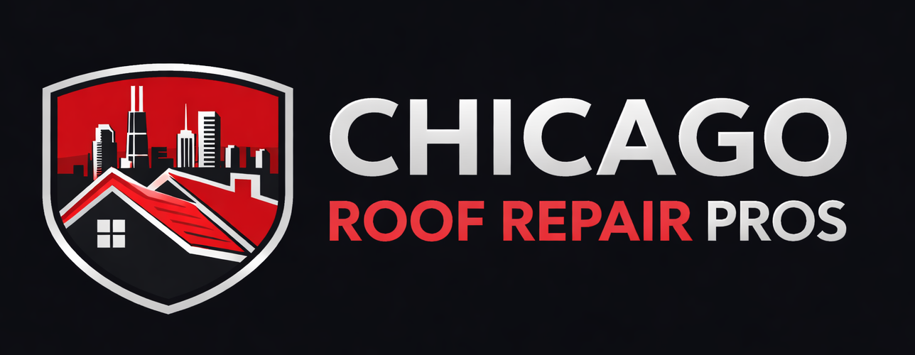 Roof repair chicago pros, dark Background logo